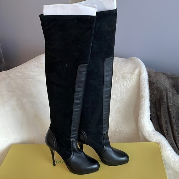 BRAND NEW above knee MaxStudio boots - size 9.5 - black - Picture 1 of 6